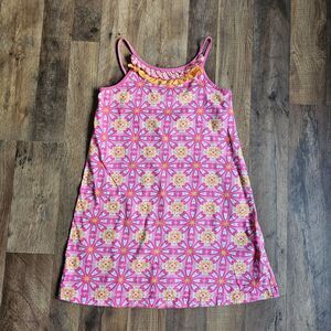 Hanna Andersson Girls Summer Play Dress – Size 140 (US 10) – Pink/Orange/Blue